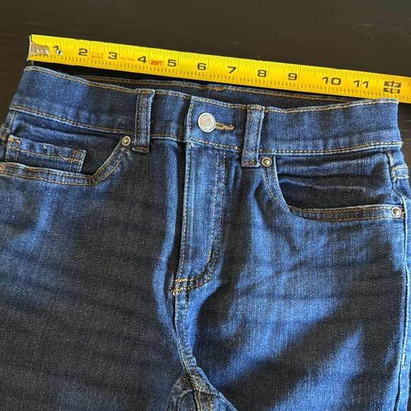 Hanna Anderson girls blue stretch denim Jeans with inside adjustable band New 8 - Picture 7 of 12